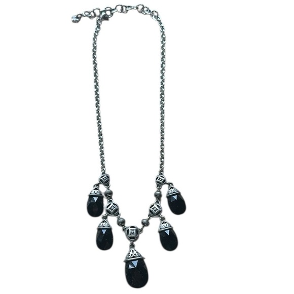 Brighton Jewelry - Brighton Serene Nights Black Faceted Glass Silver Plated Necklace